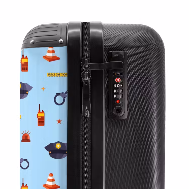 Suitcase - Police and security pattern on light blue — 6