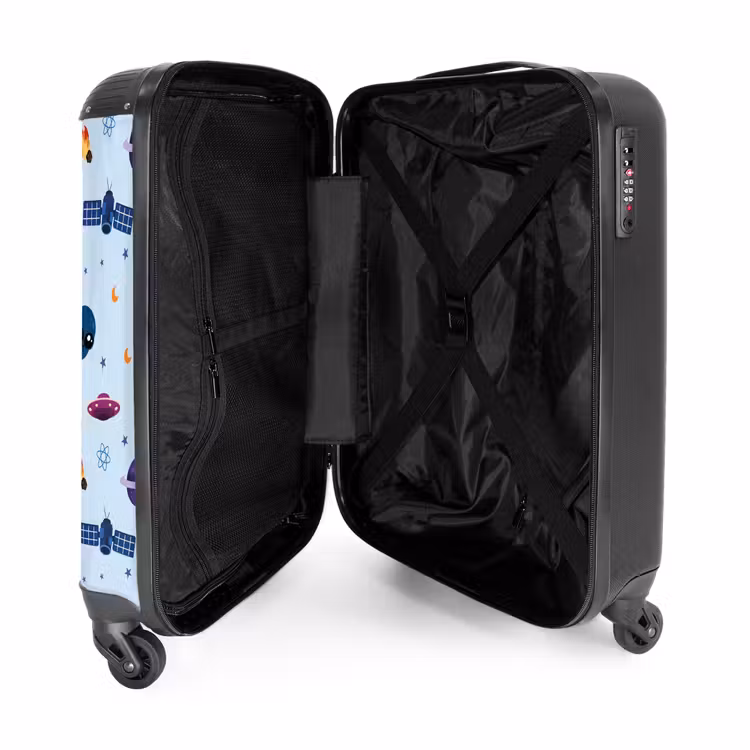 Suitcase - Space and alien pattern on light blue — 5