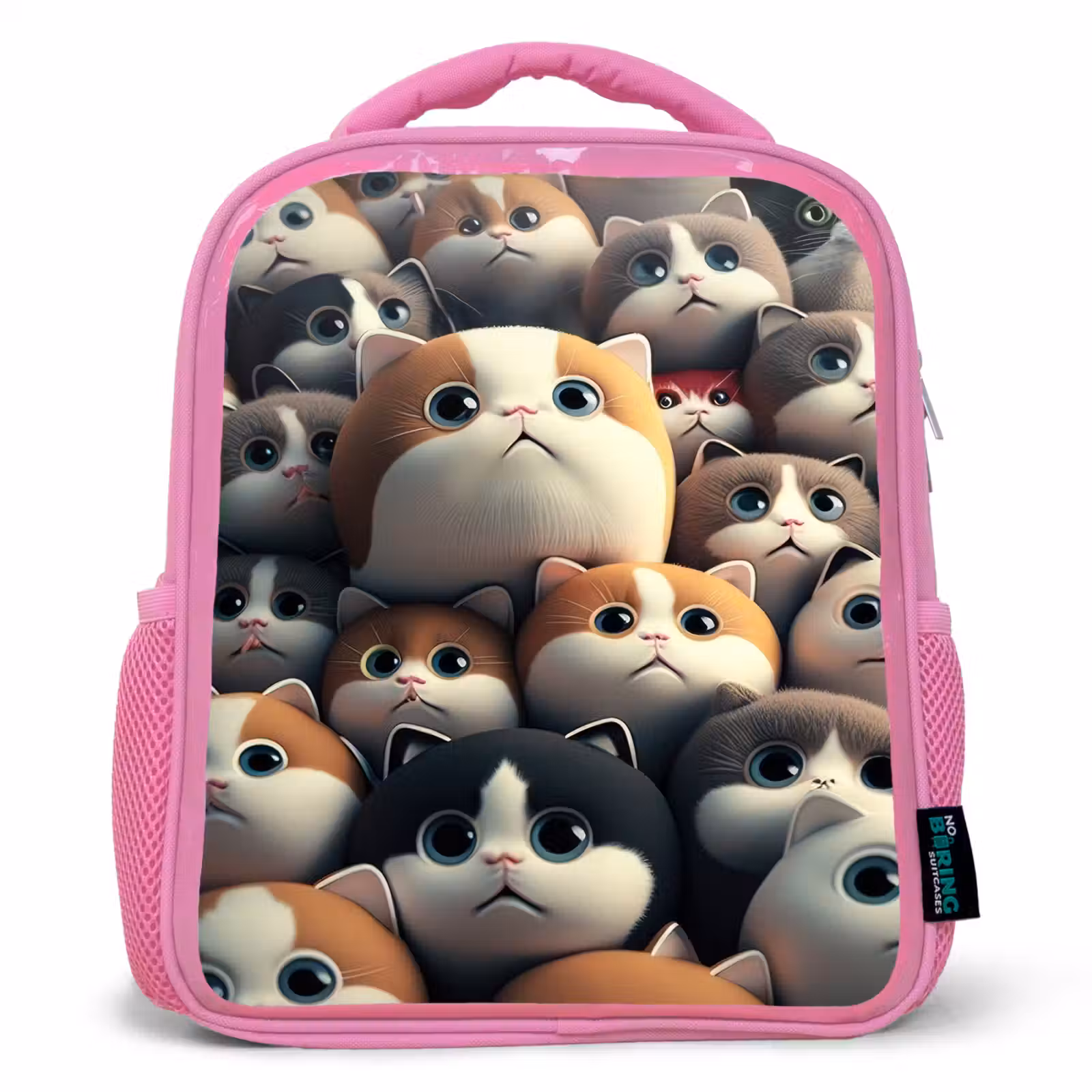 Kids backpack - Pink - Patches of Cats — 1
