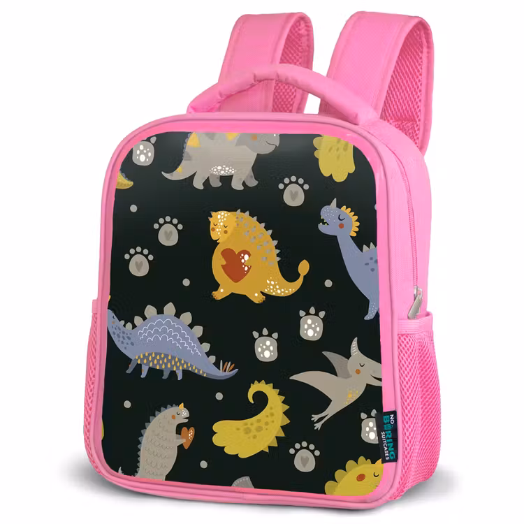 Kids backpack - Pink - Dino - Kids - Patterns - Boys - Girls - Dinosaur — 4