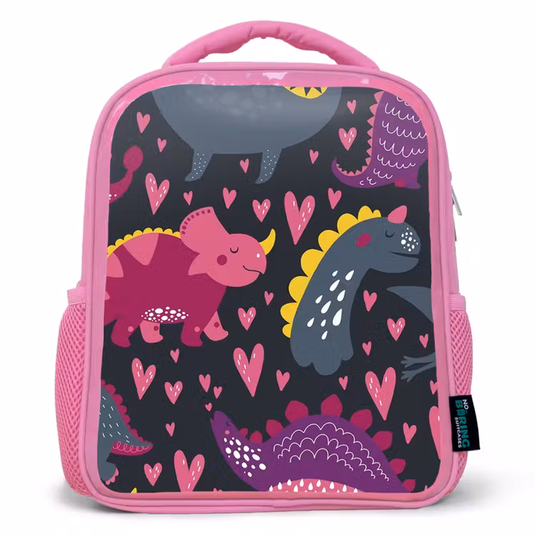 Kids backpack - Pink - Dinosaur - Child - Patterns - Pink - Girls — 1