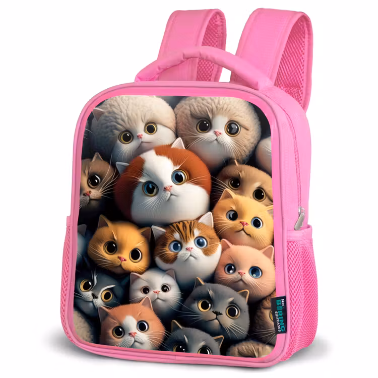 Kids backpack - Pink - Orange Cats — 4