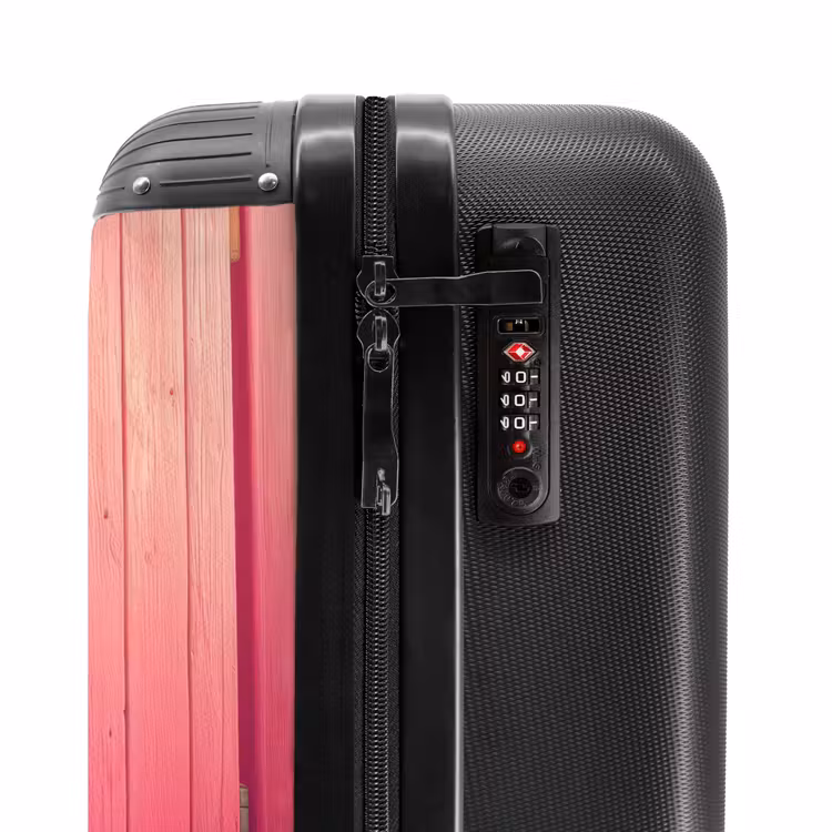 Suitcase - Unicorn with pink mane behind pink door — 6