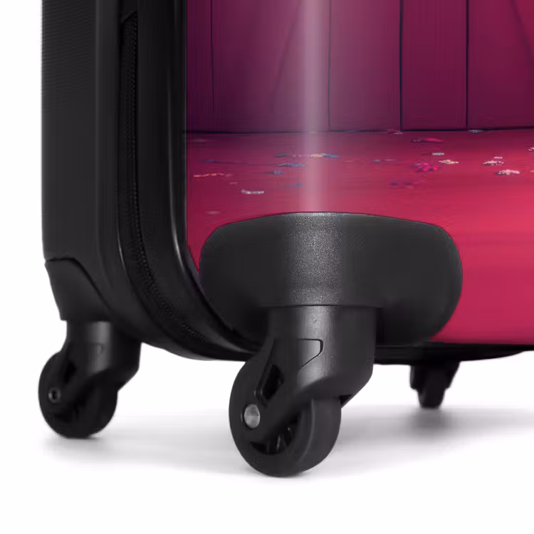 Suitcase - Unicorn with pink mane behind pink door — 7