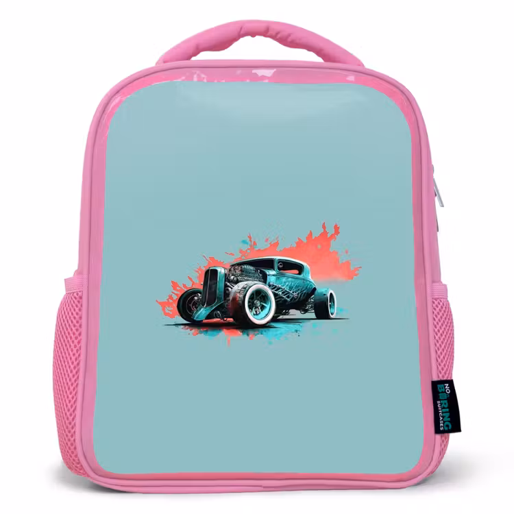 Kids backpack - Pink - Hotrod turquoise — 1