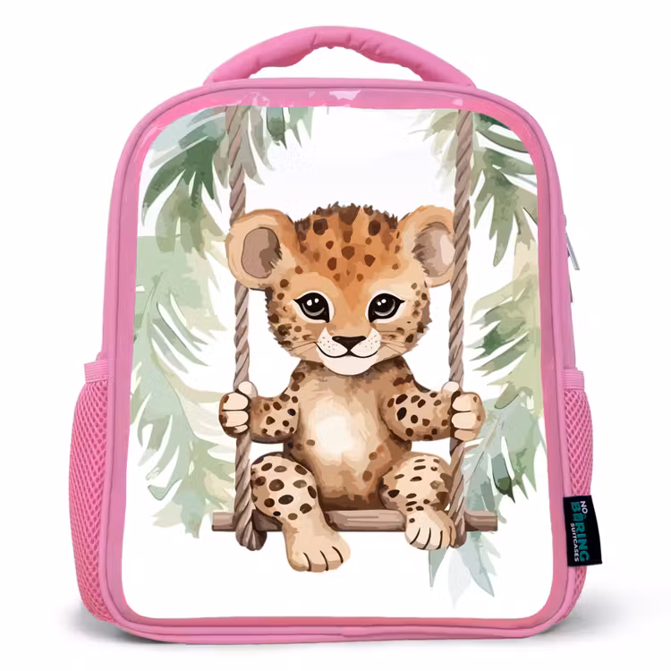 Kids backpack - Pink - Leopard - Animal - Children - Jungle — 1