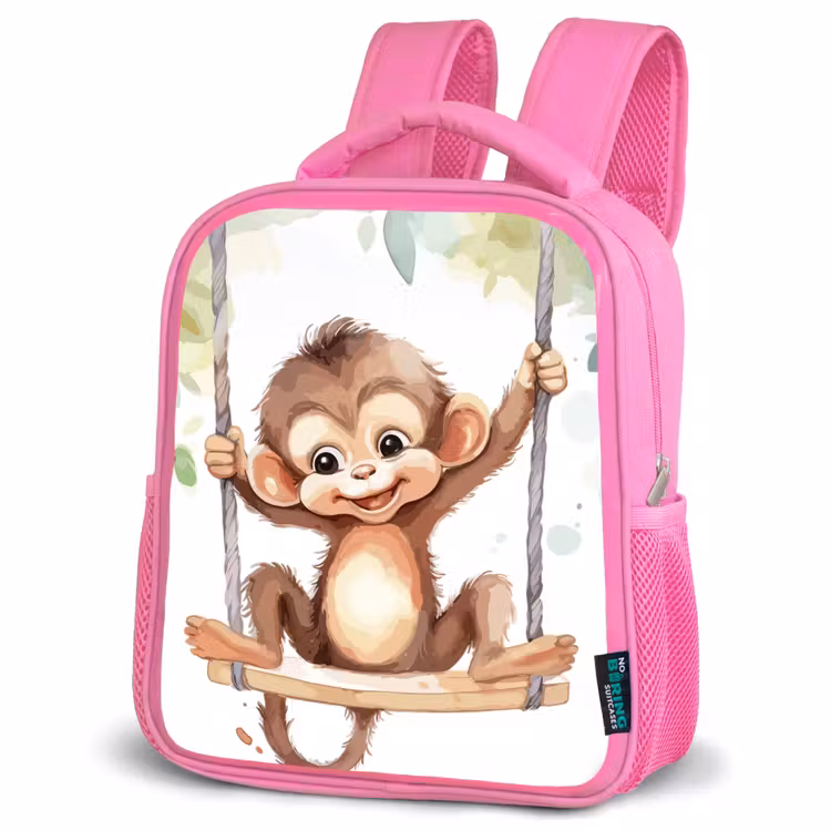 Kids backpack - Pink - Monkey - Animal - Children - Jungle — 4