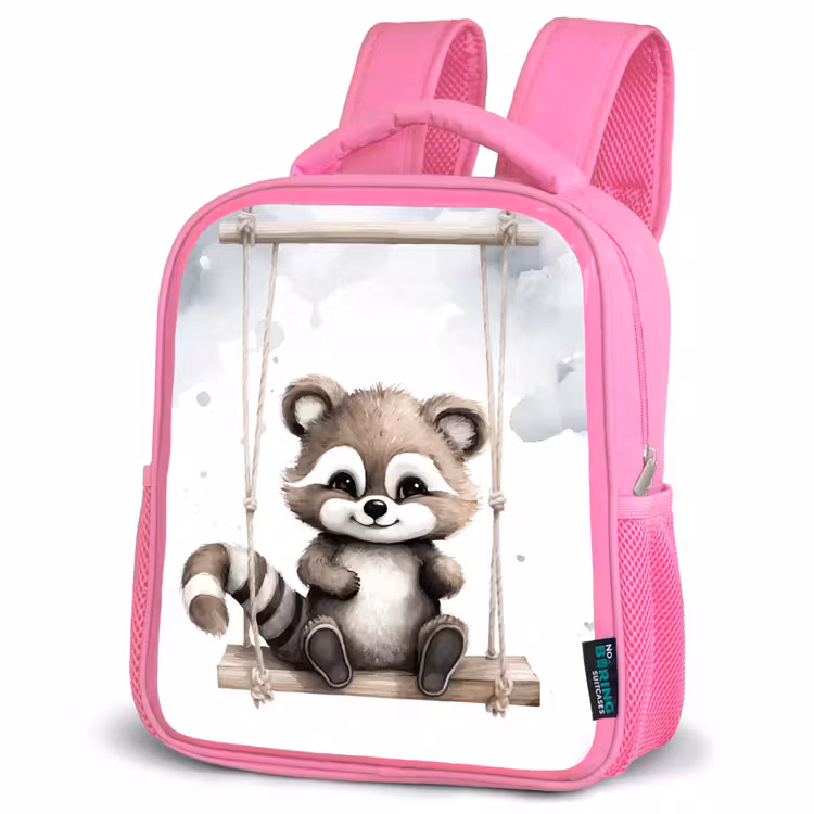 Kids backpack - Pink - Raccoon - Animal - Children — 4