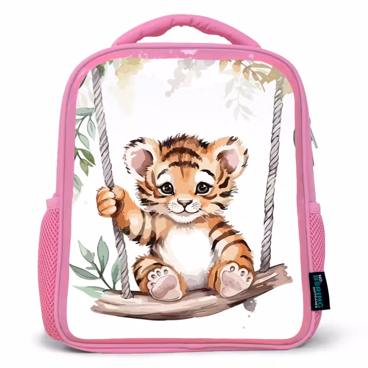 Kids backpack - Pink - Tiger - Animal - Children - Jungle — 1