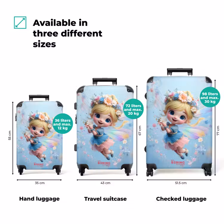 Suitcase - Fairy with blue dress and floral crown — 3