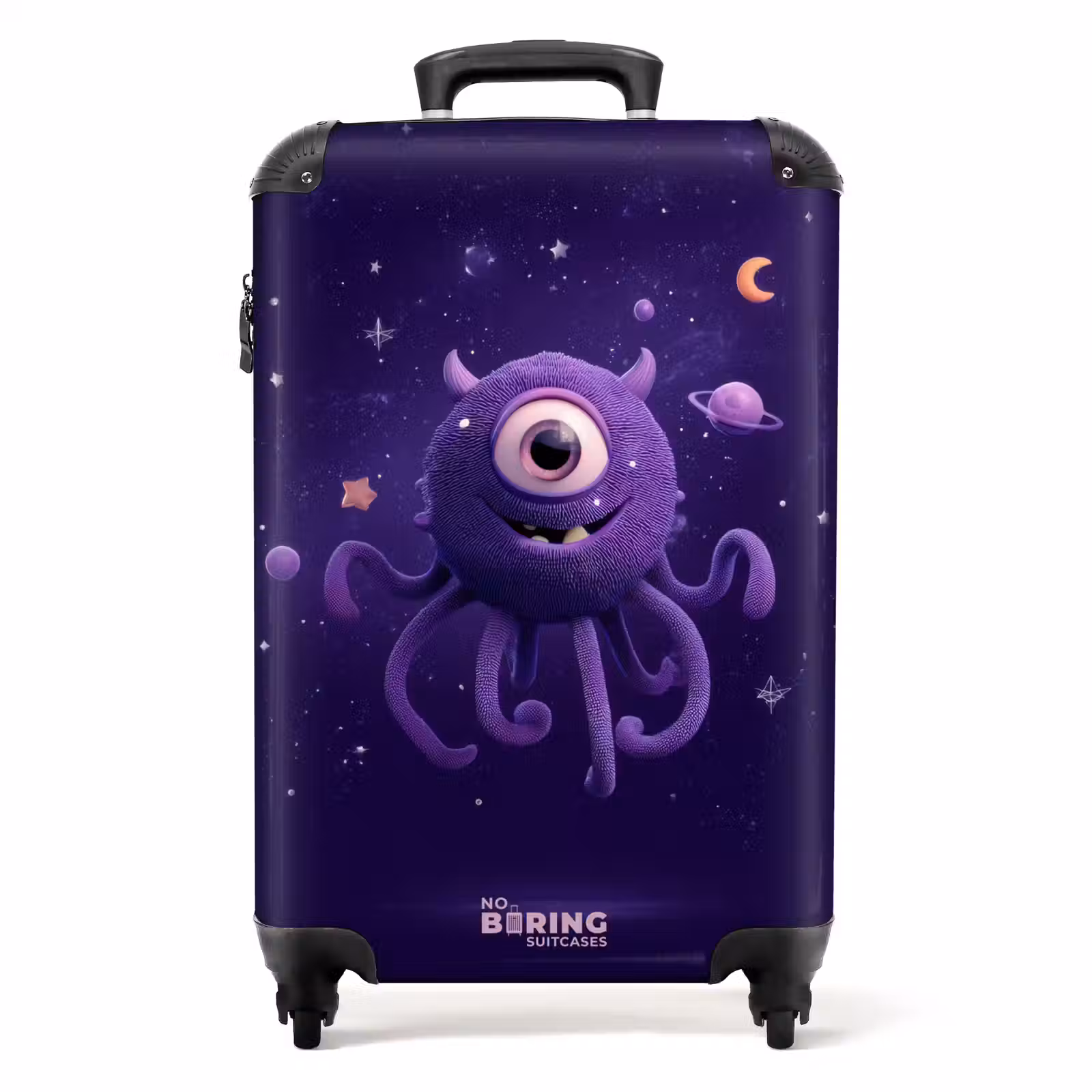 Suitcase - Purple monster in the starry sky — 1