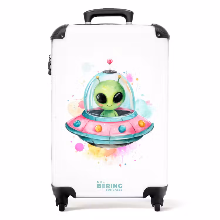 Suitcase - Alien in a colorful UFO — 1
