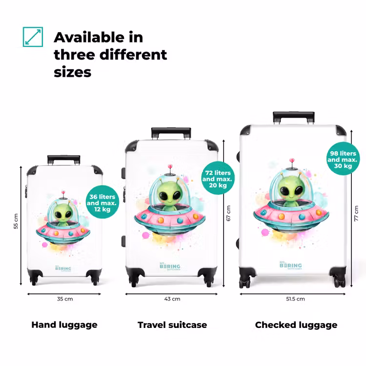 Suitcase - Alien in a colorful UFO — 3