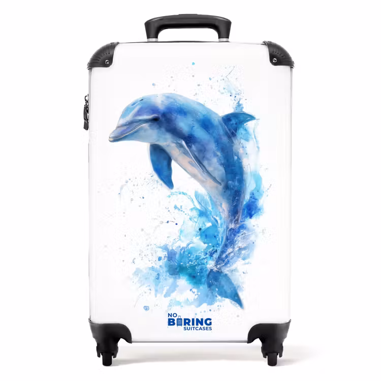 Suitcase - Blue dolphin on a white background — 1