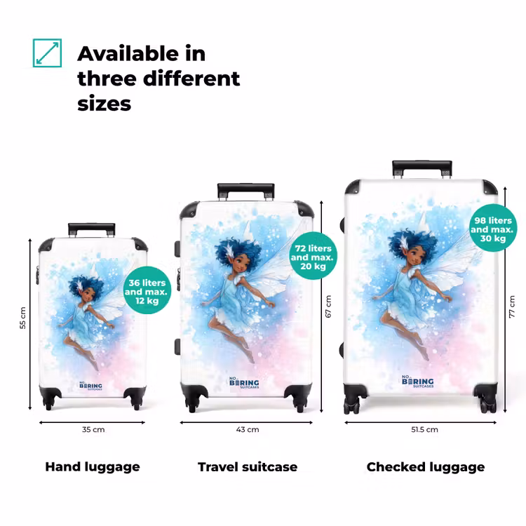 Suitcase - Blue fairy with wings — 3