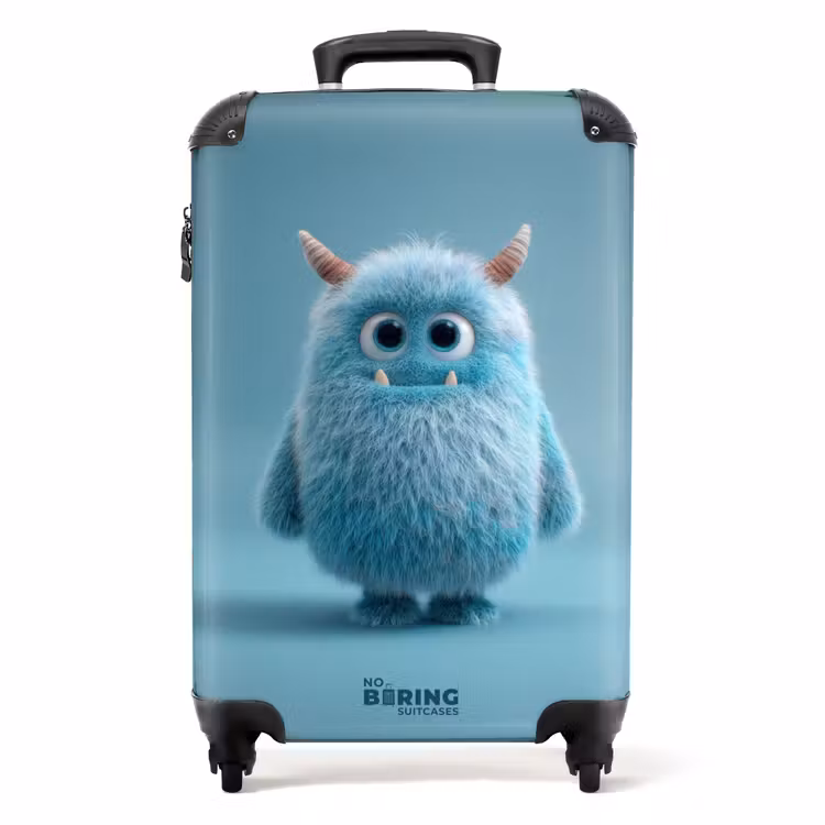Suitcase - Blue monster on a blue background — 1