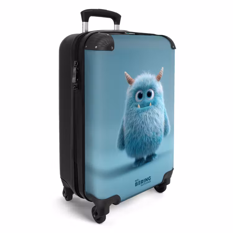 Suitcase - Blue monster on a blue background — 2