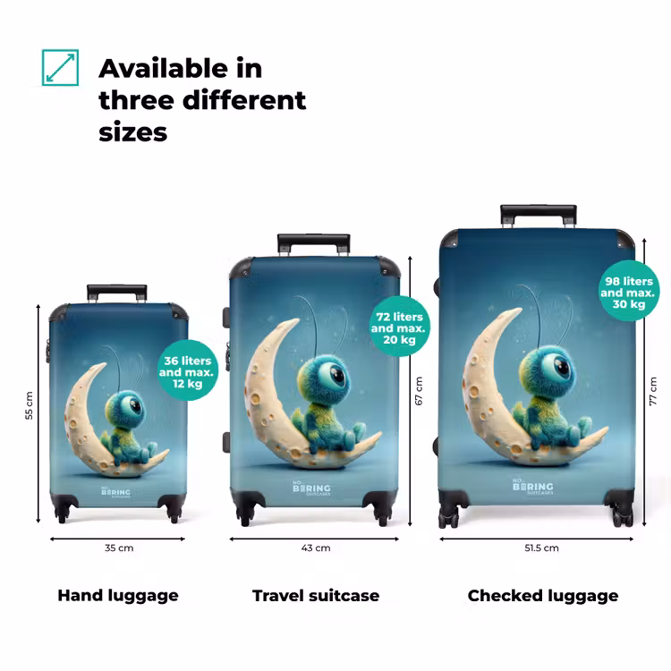 Suitcase - Blue monster on the moon — 3