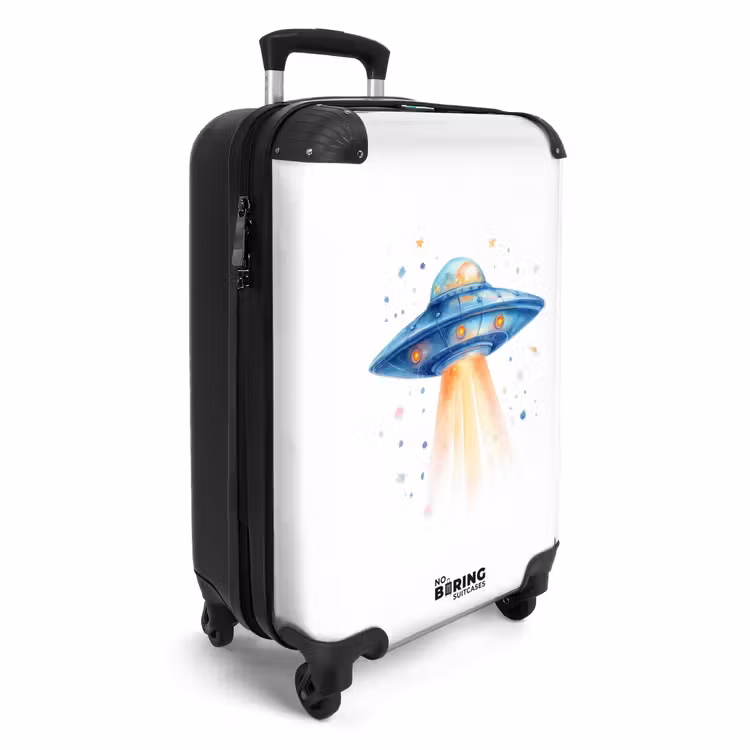 Suitcase - Blue ufo taking off — 2