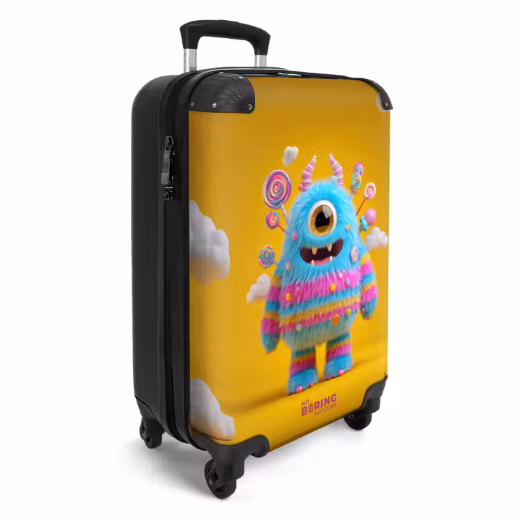 Suitcase - Candy monster on a yellow background — 2