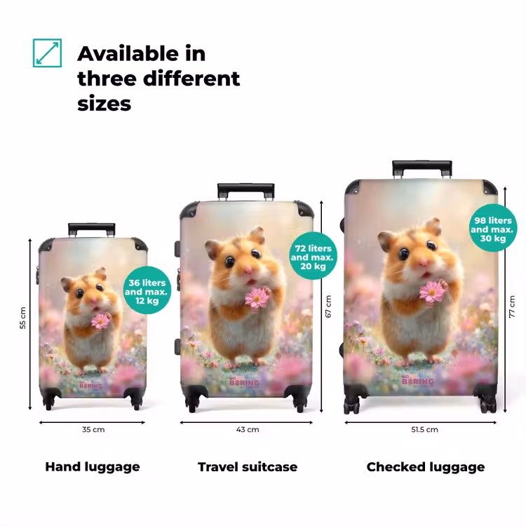 Suitcase - Hamster surrounded by flowers — 3