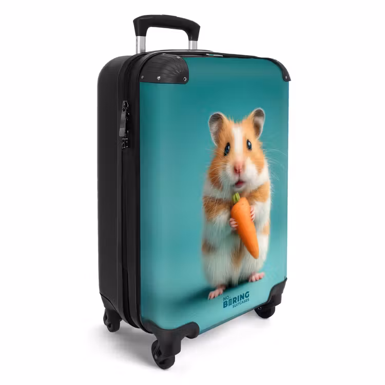 Suitcase - Hamster with a carrot on a blue background — 2