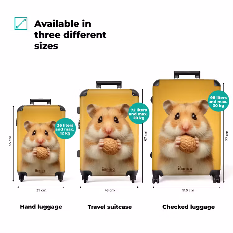 Suitcase - Hamster with a nut on a yellow background — 3