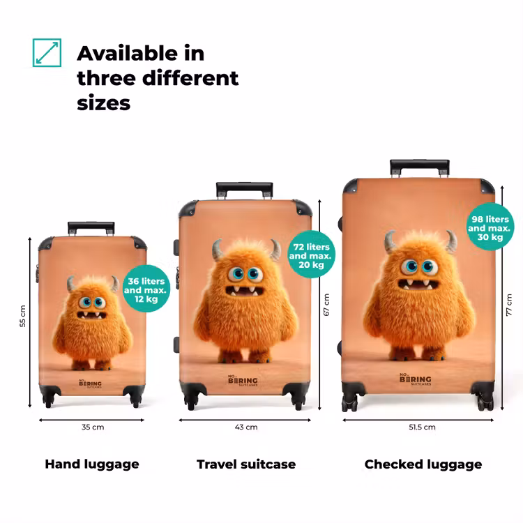 Suitcase - Orange monster on an orange background — 3