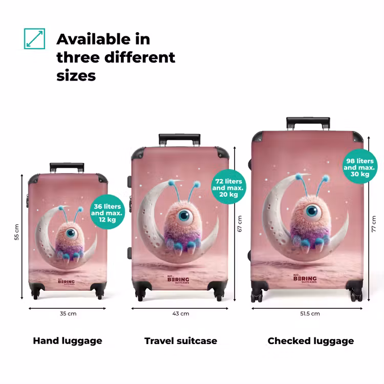 Suitcase - Pink monster on the moon — 3