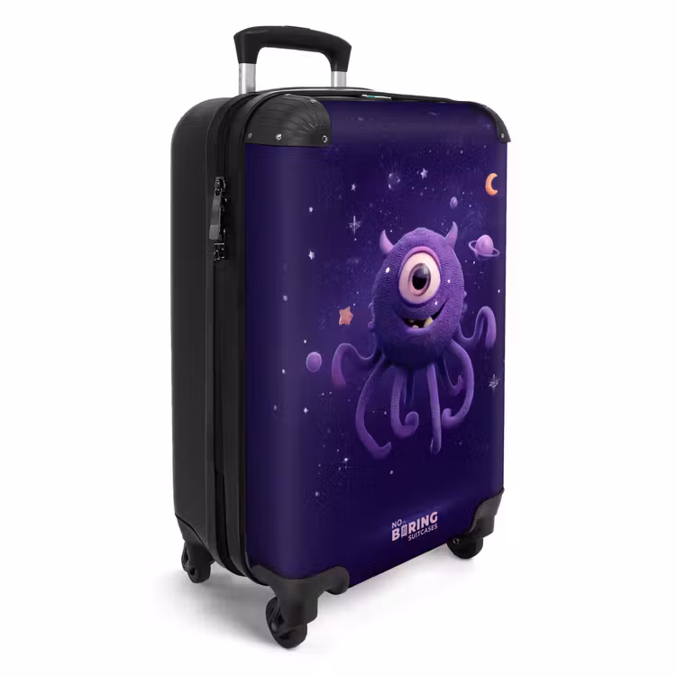 Suitcase - Purple monster in the starry sky — 2
