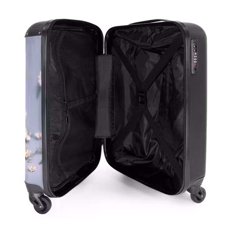 Suitcase - purple monster with daisies — 5