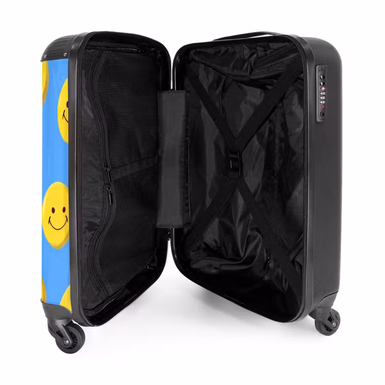 Suitcase - Smiley faces on a blue background — 5