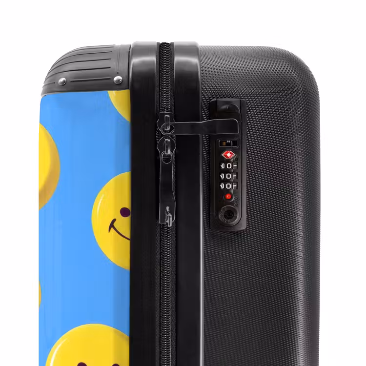 Suitcase - Smiley faces on a blue background — 6