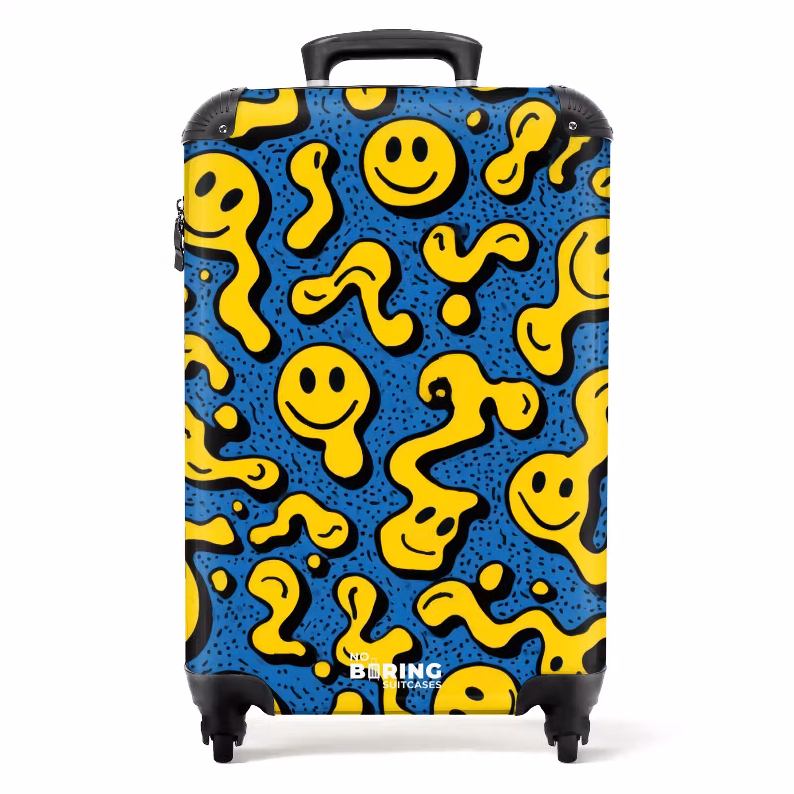 Suitcase - Flowing smiley faces on a blue background — 1