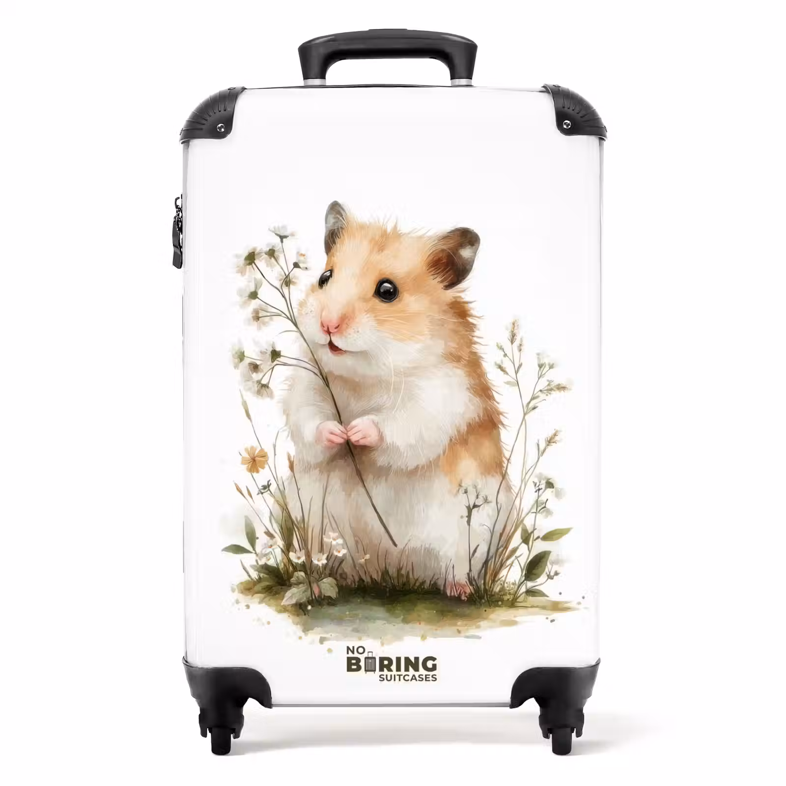 Suitcase - Hamster with flowers — 1