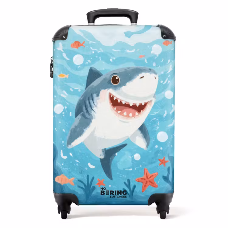 Suitcase - animation shark swimming in the water — 1