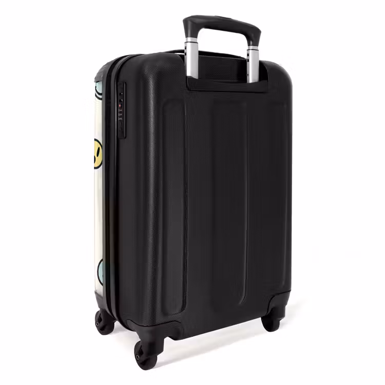 Suitcase - Different smiley faces on a beige background — 4