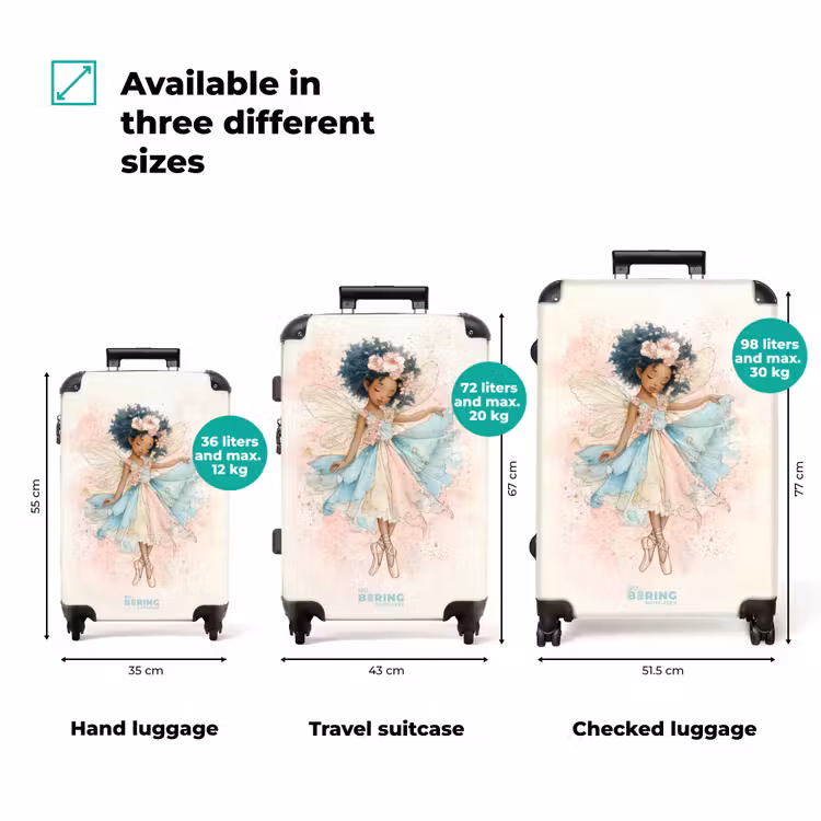 Suitcase - Elf in a pastel dress and wings — 3