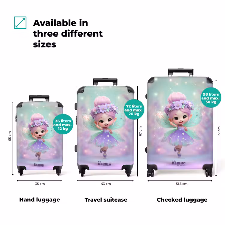 Suitcase - Fairy in a purple dress with blue wings — 3
