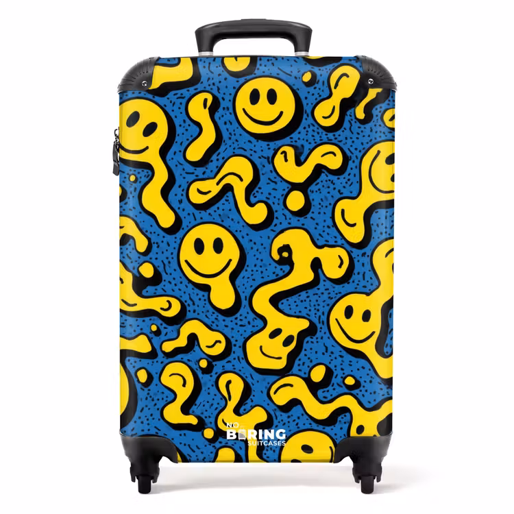 Suitcase - Flowing smiley faces on a blue background — 1