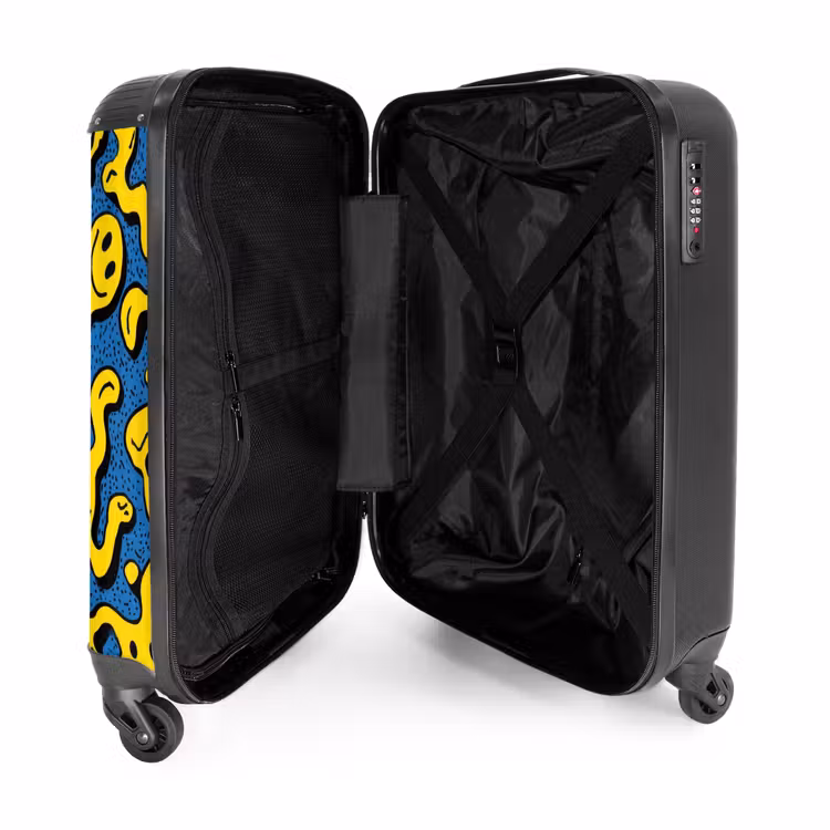 Suitcase - Flowing smiley faces on a blue background — 5
