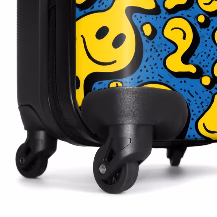 Suitcase - Flowing smiley faces on a blue background — 7