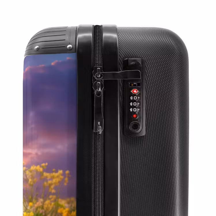 Suitcase - Hamster among flowers with sunset — 6
