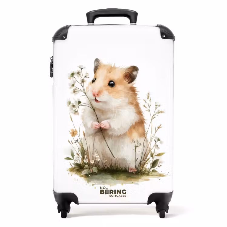 Suitcase - Hamster with flowers — 1