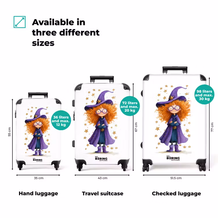 Suitcase - Magical witch with orange curls and a purple cloak — 3