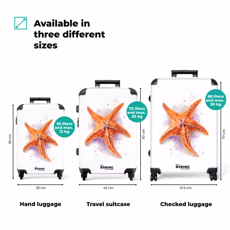 Suitcase - Orange starfish on a white background — 3