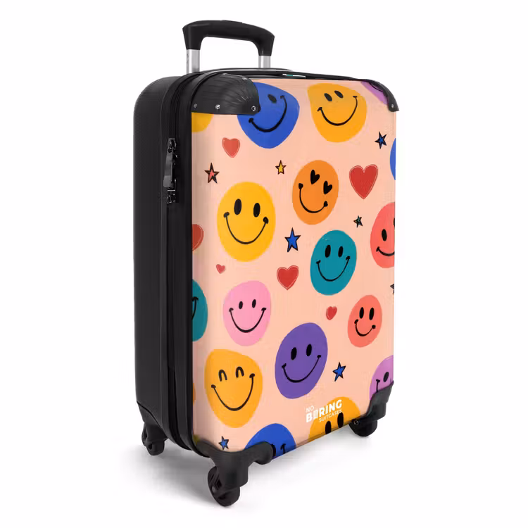 Suitcase - Pattern of colorful smiley faces — 2