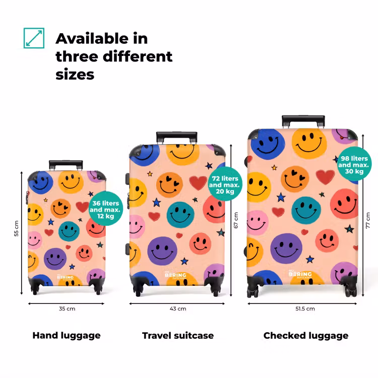 Suitcase - Pattern of colorful smiley faces — 3