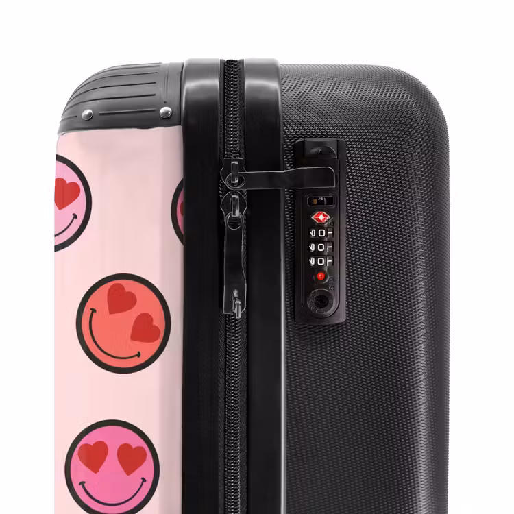 Suitcase - Pink smiley faces on a pink background — 6