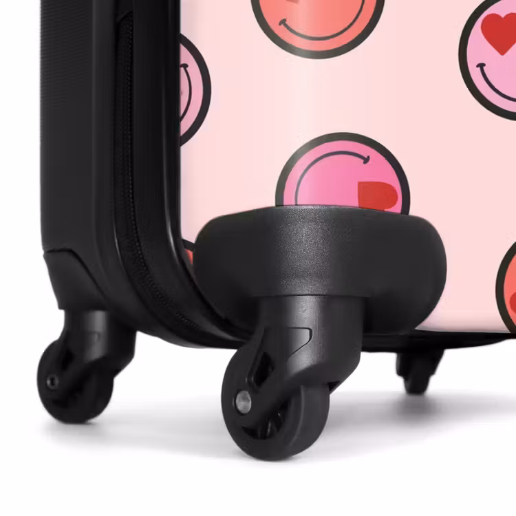 Suitcase - Pink smiley faces on a pink background — 7